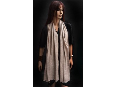 Cashmere sjaal, uniseks, camel en beige