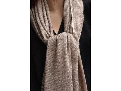 Cashmere sjaal, uniseks, camel en beige