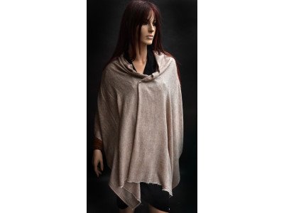 Cashmere sjaal, uniseks, camel en beige
