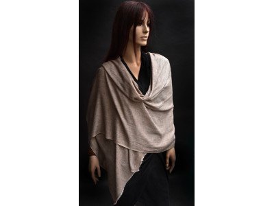Cashmere sjaal, uniseks, camel en beige