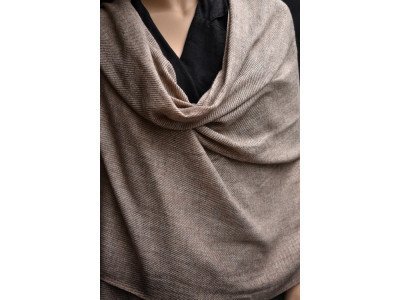 Cashmere sjaal, uniseks, camel en beige