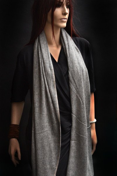 Cashmere sjaal, uniseks, bruin en beige