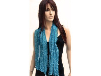 Klein turquoise zijden sjaaltje, tie en dye