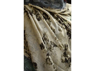 Wollen sjaal of stola, vintagelook, oudblauw, vintagegroen, pastelgroen
