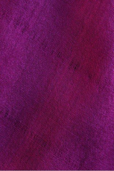 Sjaal, fuchsia, wol en zijde, opengeweven strepen