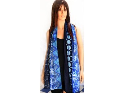 Katoenen sjaaltje, blauw, wit, turquoise